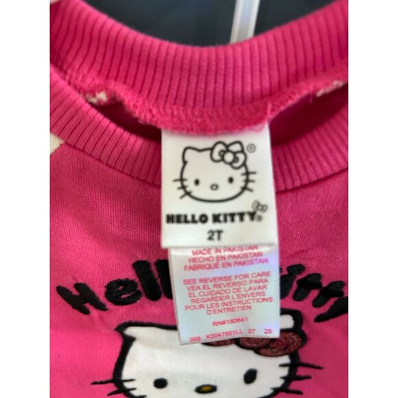 NWT Girls 2T Hello Kitty 2-piece Pink Jogger and Sweatshirt Set MSRP $34 - Picture 3 of 6